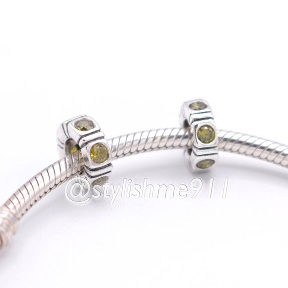 Two Authentic Pandora Trinity Green CZ Spacers - 790368GCZ - Picture 3 of 12